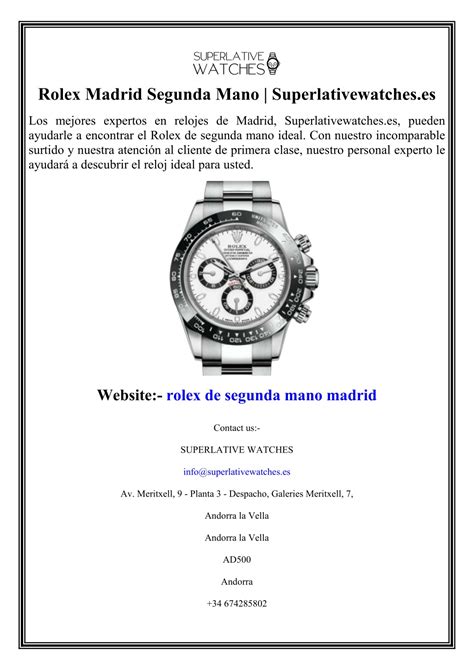 rolex madrid segunda mano